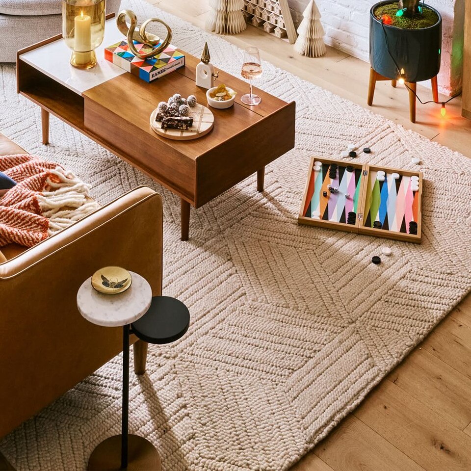 Textured Hexagon Rug West Elm United Kingdom